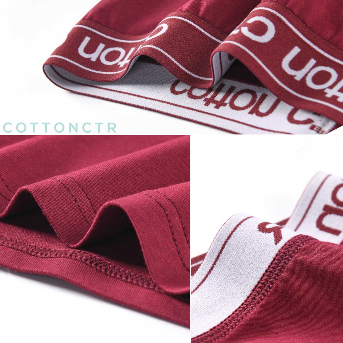 COTTONCTR Men`s Underpants Cotton Briefs Comfortable Wear Maroon Color