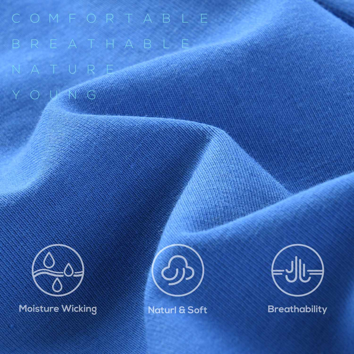 COTTONCTR Men`s Underpants Cotton Briefs Comfortable Wear Sky Blue Color -One Pack