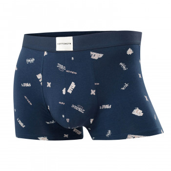 COTTONCTR Men`s Underpants Cotton Boxer Briefs Game Printed Dark Blue Color Comfortable Wear-One Pack