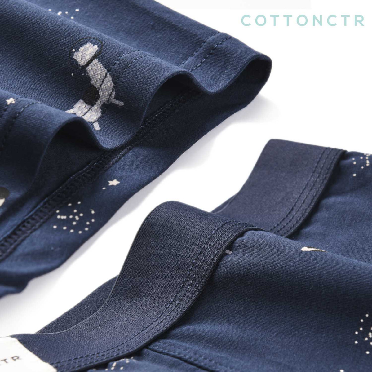 COTTONCTR Men`s Underpants Cotton Boxer Briefs Space Printed Dark Blue Color Comfortable Wear-One Pack