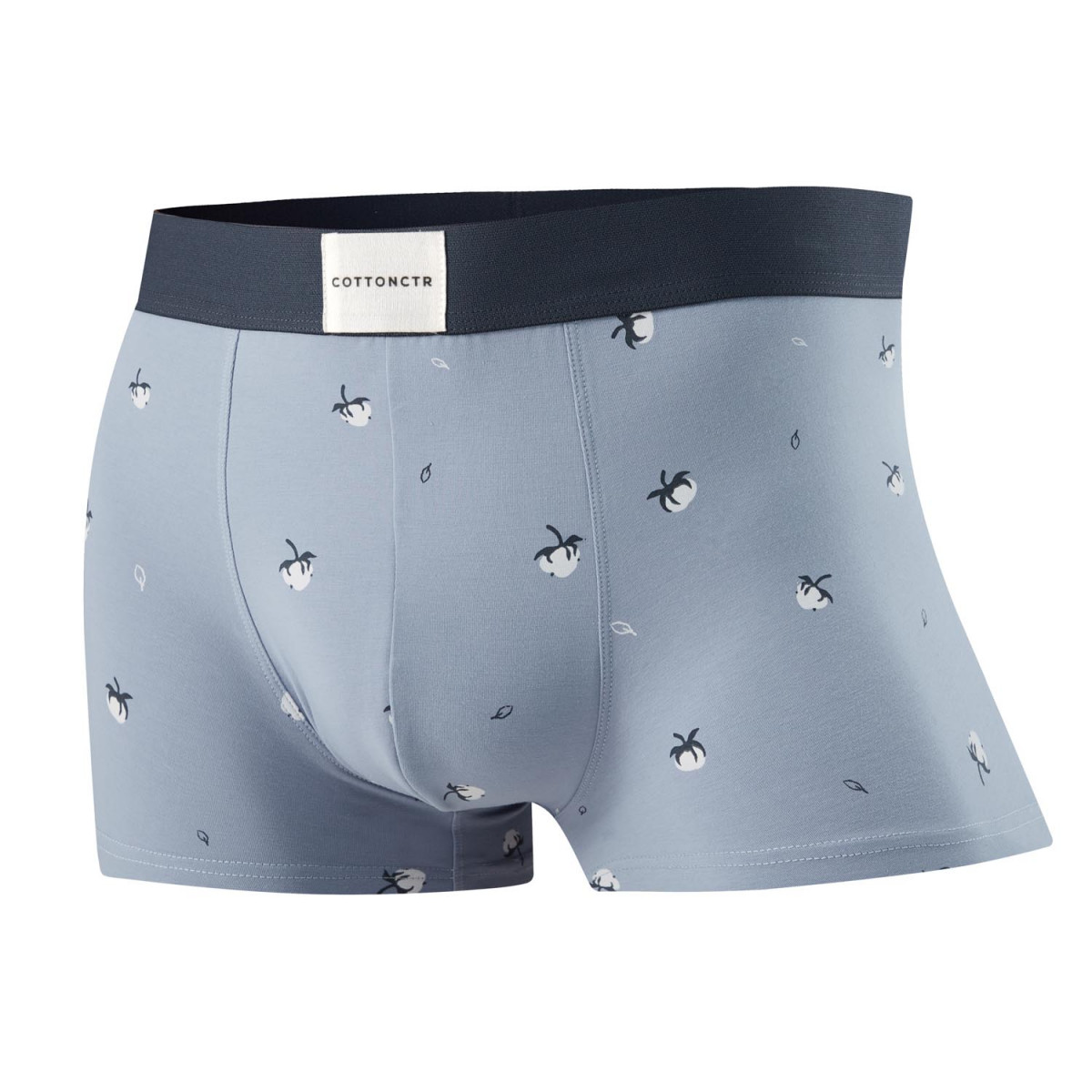 COTTONCTR Men`s Underpants Cotton Boxer Briefs Cotton Printed Lavender Color Comfortable Wear-One Pack