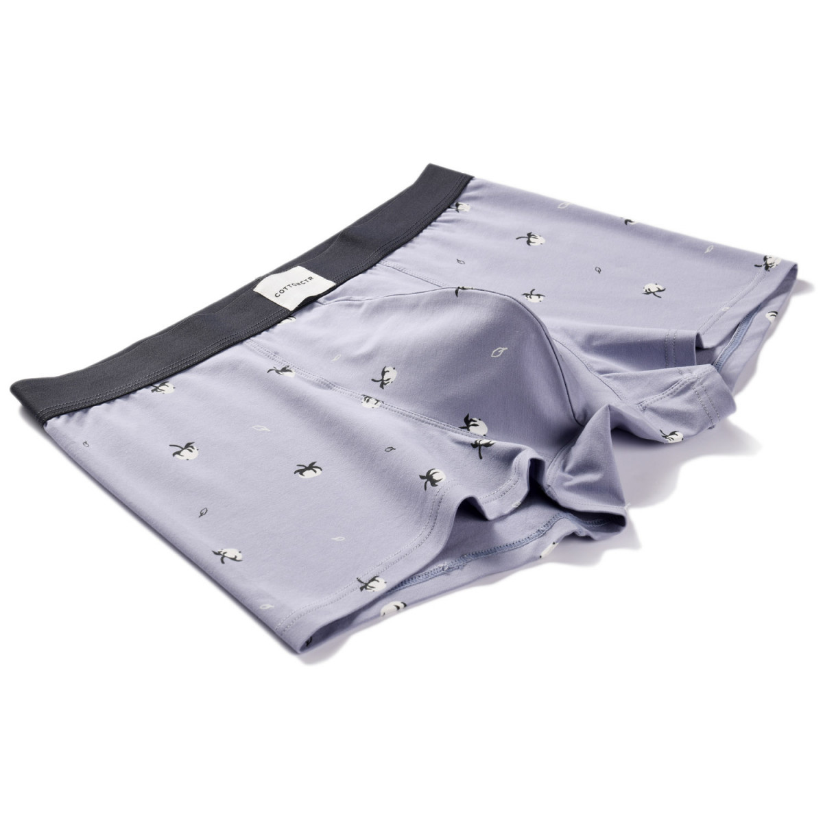 COTTONCTR Men`s Underpants Cotton Boxer Briefs Cotton Printed Lavender Color Comfortable Wear-One Pack