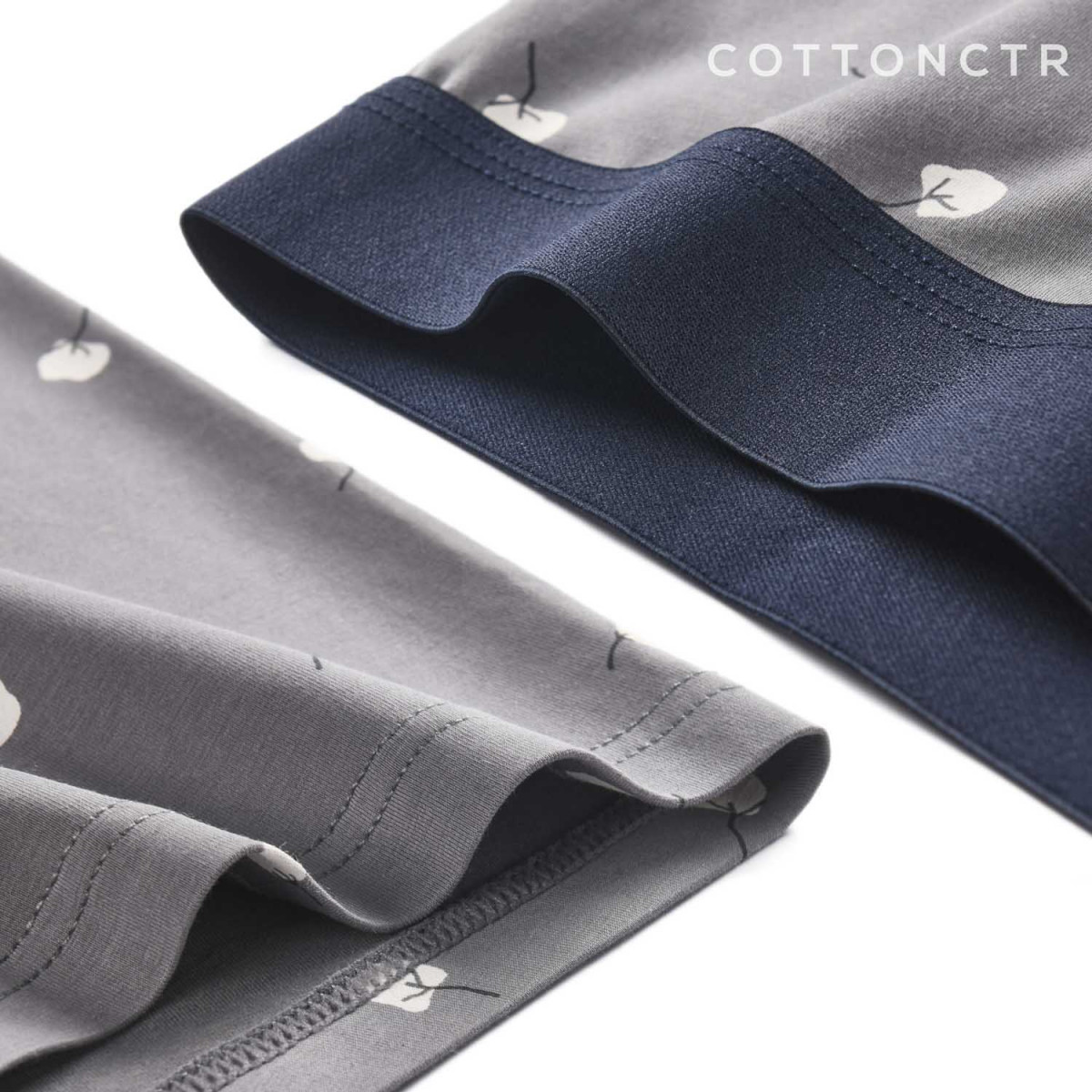 COTTONCTR Men`s Underpants Cotton Boxer Briefs Cotton Printed Dark Grey Color Comfortable Wear-One Pack