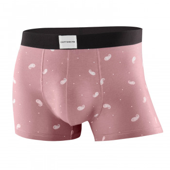 COTTONCTR Men`s Underpants Cotton Boxer Briefs Printed Pink Flower-One Pack