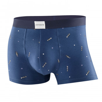 COTTONCTR Men`s Underpants Cotton Boxer Briefs Candy Printed Dark Blue-One Pack